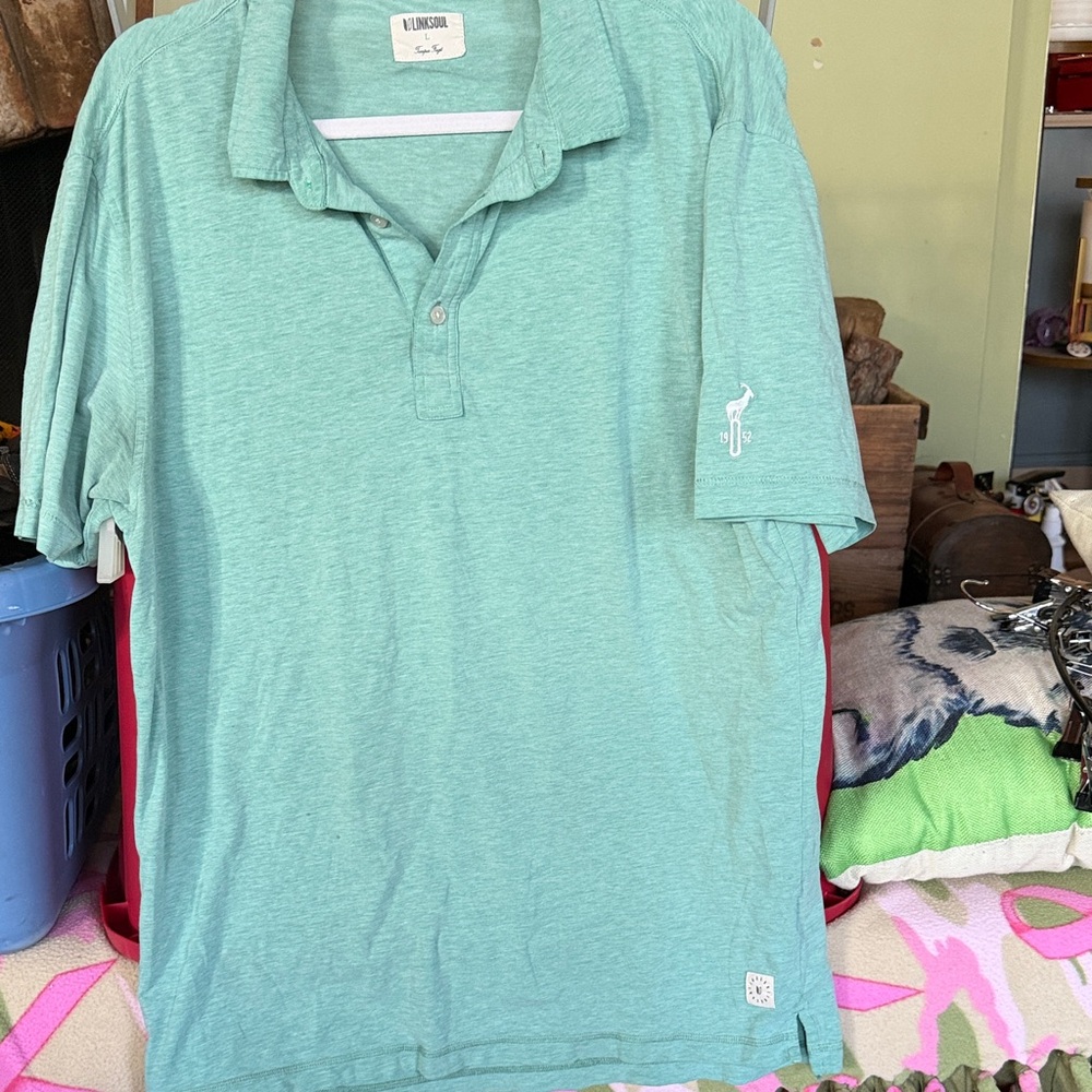 Linksoul Men's Light Green Polo Shirt